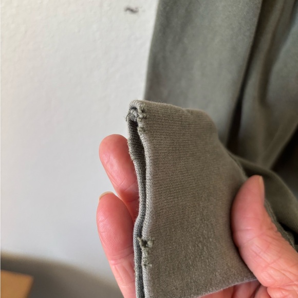 We The Free Oversized Green Distressed Long Sleeve Shirt - Picture 9 of 9